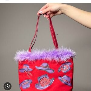 Stylish Red and Purple Women's Handbag